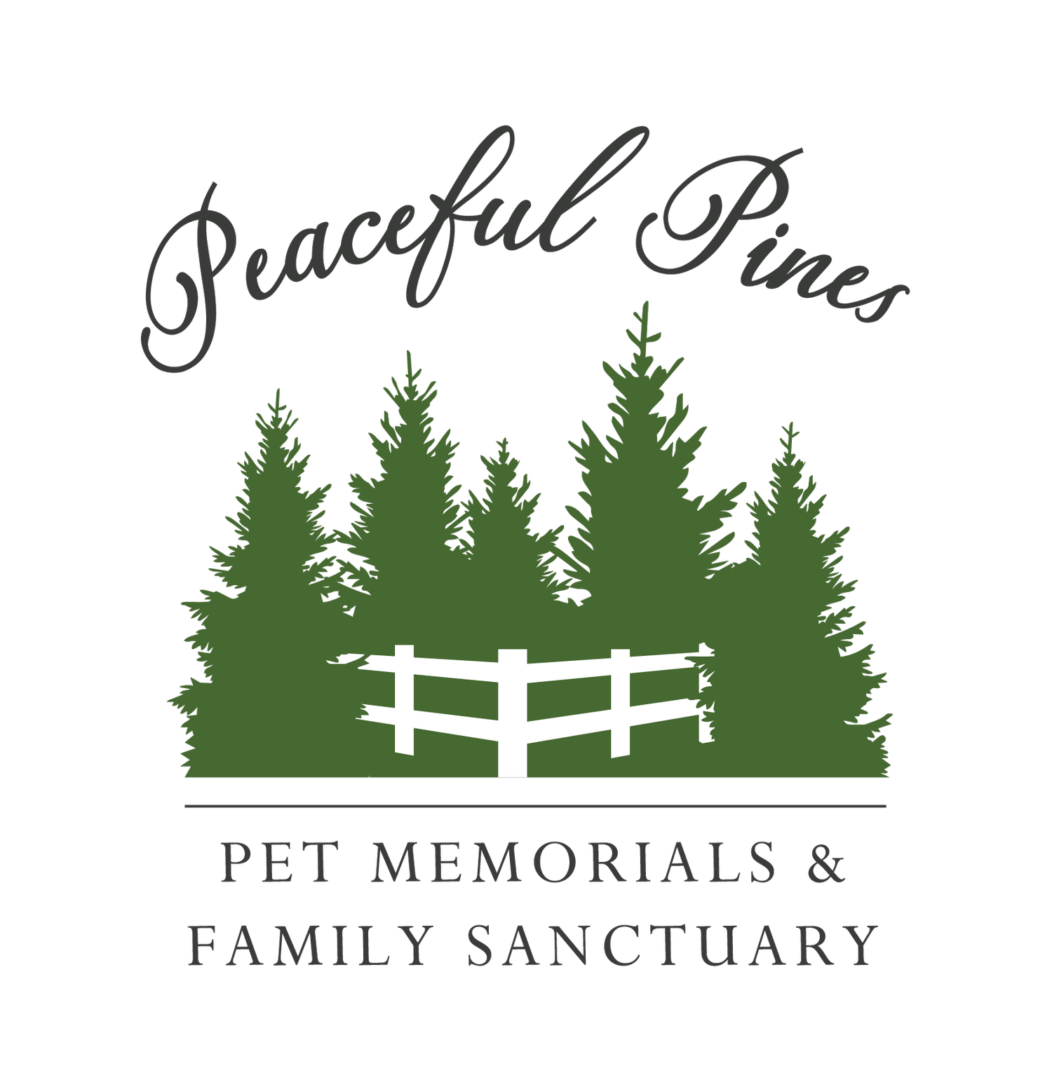 Peaceful Pines Pet Memorials logo